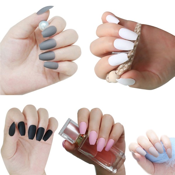 Lösnaglar Nageltippar Matt Färg Beige Beige