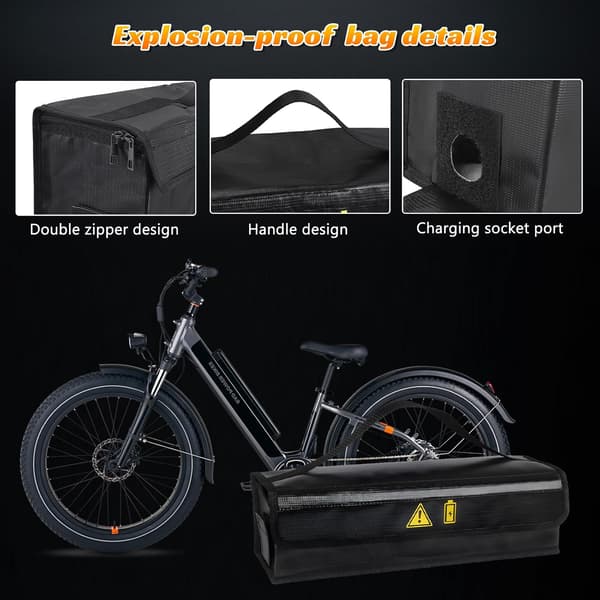 2-pack E-cykel Batteri Brandsäker Låda - 1400°C Resistens, Vattentät & Explosionssäker Väska för Säker Förvaring & Transport