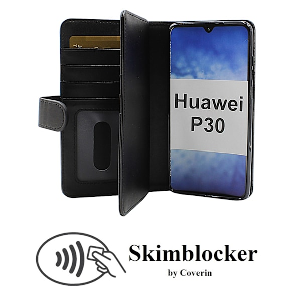 Skimblocker XL Wallet Huawei P30 (ELE-L29) (Svart)