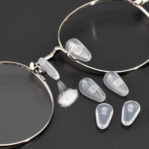 Ögonglasögon näskuddar, mjuka silikonnaäskuddar för glasögon, 5 par skruvbara 15 mm glasögon näskuddar set med skruvar och mikro skruvmejsel