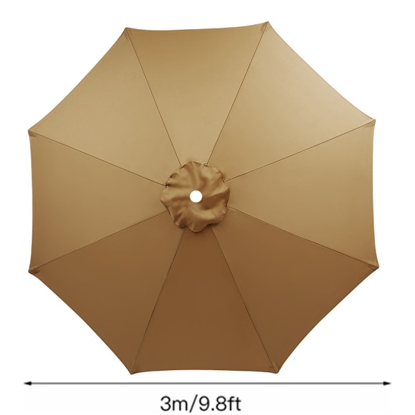 Parasolersättningsöverdrag, 8 ribbor, 3M, Vattentät, Anti-UV, Ersättningsväv, Beige