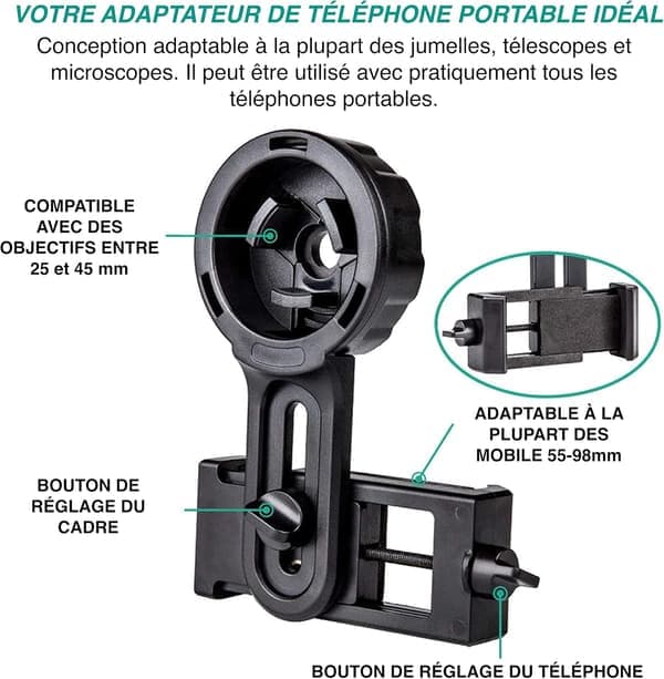 Telefonadapter Pro til kikkerter, monokularer, teleskoper og mikroskop-XF9-