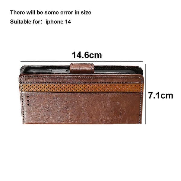 Flip Leather Wallet Case with Stand, Multifunctional Magnetic Phone Cover Compatible with iPhone 14 black