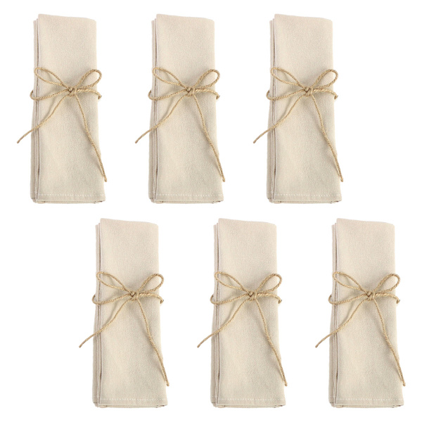 Set med 6 bomullsservetter tygservetter rustika tjocka bordservetter för familjeevenemang fester bröllopsdekoration, 41x41cm