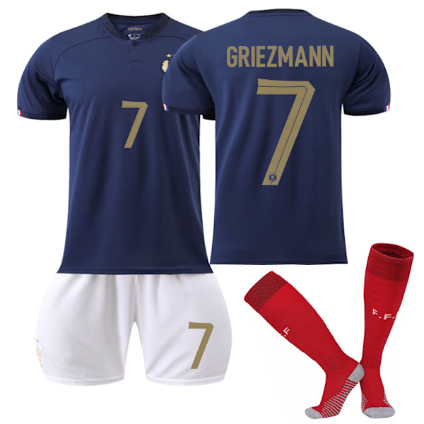 22-23 VM Frankrike Hemma fotbollströja set W C 7# GRIEZMANN 16 7# GRIEZMANN 16