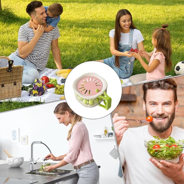 Drainage and Storage Basket Stackable with Drainage Lid | Fruit Drainer and Storage Bowl - for Kitchen Refrigerator Picnic Camping Cherry Tomatoes