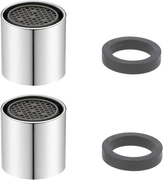 Kranluftare – M16/M18/M20/M22 Strålregulatorluftare, 2-delat kranbubblarset – Blandarpatronfilter – Bikakedesign, Förkromad (M18)