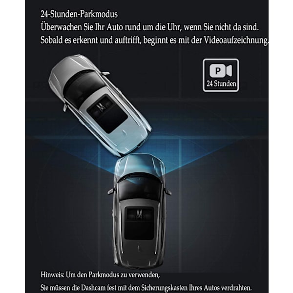 Abask Dashcam Bil Dubbel 1080P Full HD Infraröd Nattvision Bilkamera Fram Inomhus med