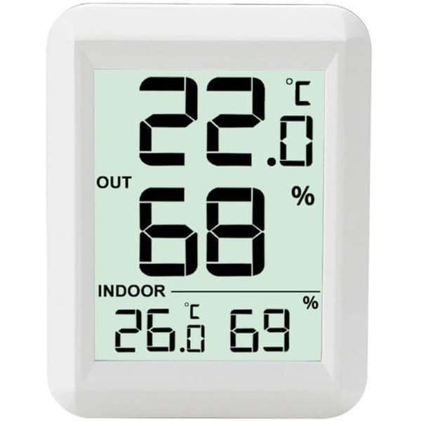 Indendørs/Udendørs Termometer - XVX - Digital LCD - Ekstra Stor Skærm - Tilsluttet Sensor - Nøjagtighed