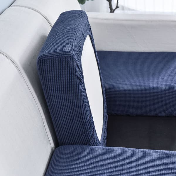 3 stk. sofaputetrekk, svært elastiske individuelle setetrekk, sofatrekk, sofaputetrekk marineblå Navy Blue