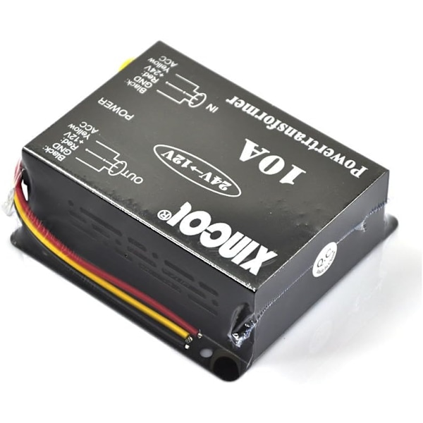 DC / DC spänningsreducerare 24V till 12V 10A transformator spänningsomvandlare 24V DC till 12V DC bärbar vattentät modulär strömförsörjning voltregulator för