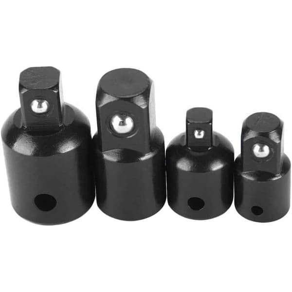 4-osainen räikkäadapteri- ja sovitinsarja 1/2\", 1/4\" ja 3/8\" hylsyille ja kärjille