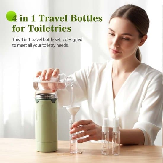 4-i-1 reisedispenser/dispenserflasker (4 x 30 ml) – påfyllbar