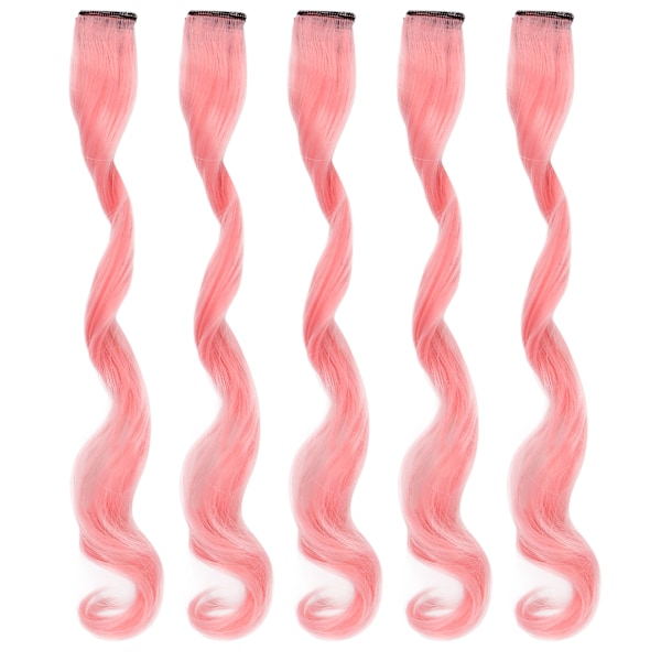 5 st Clip in Hairpiece Färgad Hairpiece Clip Hair Extension Hairpiece för Cosplay PartySakura Rosa