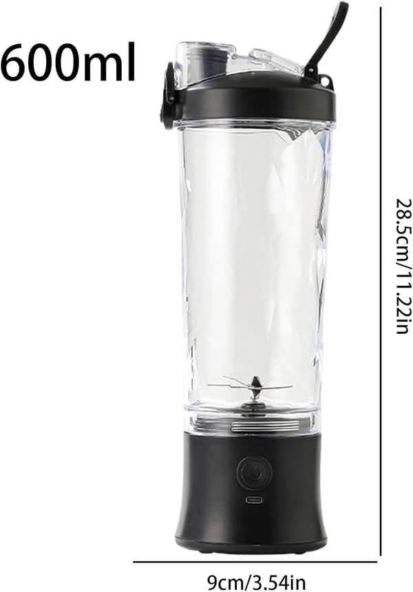 Electric Portable Blender - 600ml Fruit Juicer Multifunctional Detachable Mixer Rechargeable Shake Machine Easy Travel-Friendly Design