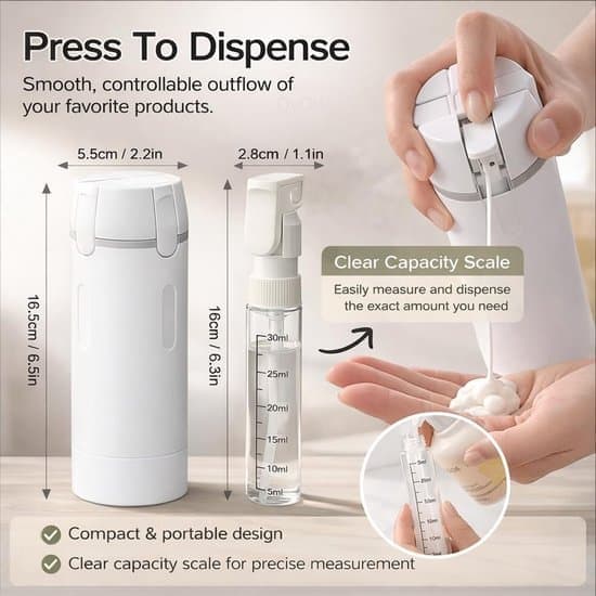 4-i-1 reisedispenser/dispenserflasker (4 x 30 ml) – påfyllbar
