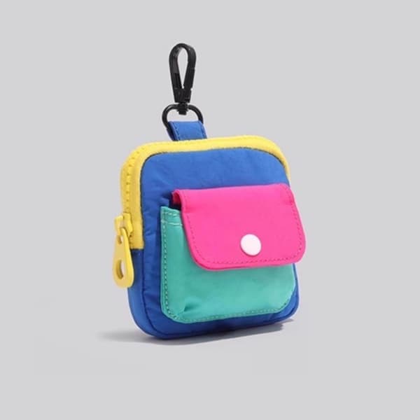 Mini Backpack Coin Purse, Canvas Keychain Wallet Zipper, Coin Purses and Pouches, Pink Blue