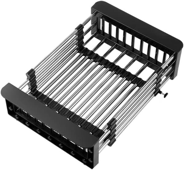 Over-the-Sink Dish Drying Rack, Extendable Over-the-Sink Grill Telescopic Drain Basket Kitchen Shelf Drain Basket Sink Rack