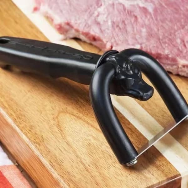 Meat Fat Trimmer Handheld Kitchen Tool for Beef U-shaped Meat Cutter, Ergonomic Non-slip Grip Kitchen Utensil for Trimming Surface Fat for Steak
