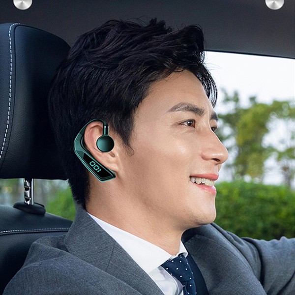 Bluetooth-hörlurar med öppen öra, Bluetooth 5.2, trådlösa sportörlurar med inbyggd mikrofon, svettbeständiga hörlurar (gröna)