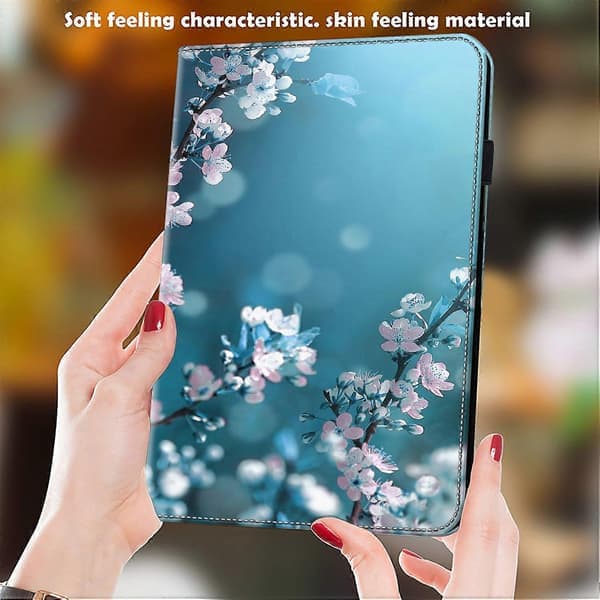 Fodral för OnePlus Pad 2/Pad Pro, mönstrat läderfodral för surfplatta med kortplats - Persikoblom