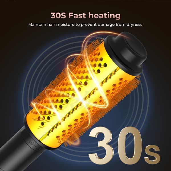 Wavytalk Hot Brush, Ionic Heated Round Brush for Voluminous Hairstyles, Ceramic Ionic Technology Reduces Hair Damage, Fast Heating
