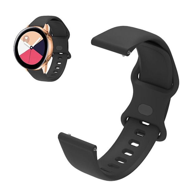 22 mm universal sportklockarmband i silikon - Svart Svart