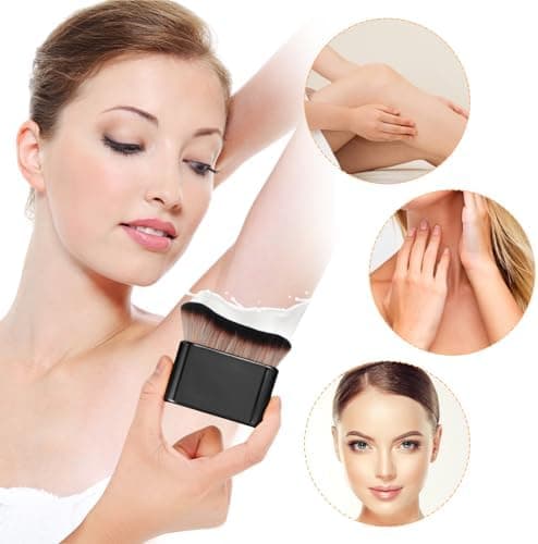 6,8x7 cm selvbrunerbørste blød kropsmakeupbørste bærbar selvbrunerbørste selvbruner ansigtsbørste til krops- og benmakeup (B