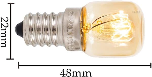 3-pack light bulbs for ovens and refrigerators, small E14 15W <300°C dimmable dwarf bulbs for ovens, Himalayan salt