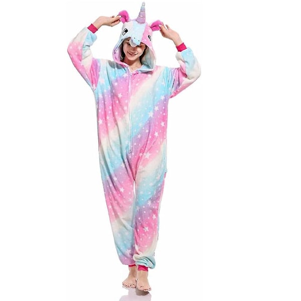 Enhörning Pyjamas Pegasus Kostym Jumpsuit Vuxen S S