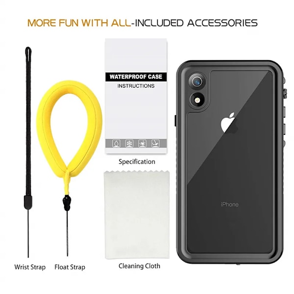IP68 vattentätt phone case för iPhone 15 14 13 12 11 Pro XS MAX XR 6 6S 7 8 Plus Dykning Rugged Clear Back Cover Skärmskydd No Strap for iPhone XS No Strap for iPhone XS Max