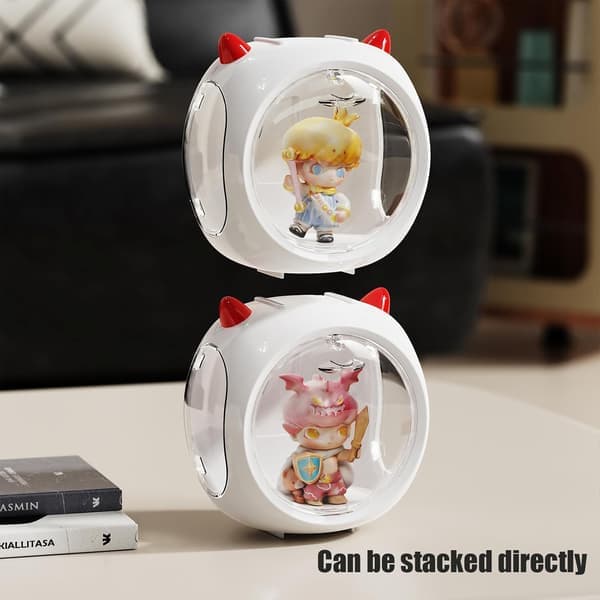 Clear Single Figure Display Case Wall Mounted Space Pod Figure Storage Box Acrylic Display Case with Magnetic Door Suitable