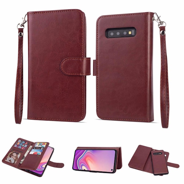 Samsung Galaxy S10E - Praktiskt 9-Korts Plånboksfodral (LEMAN) Brun Brun Brun Brun