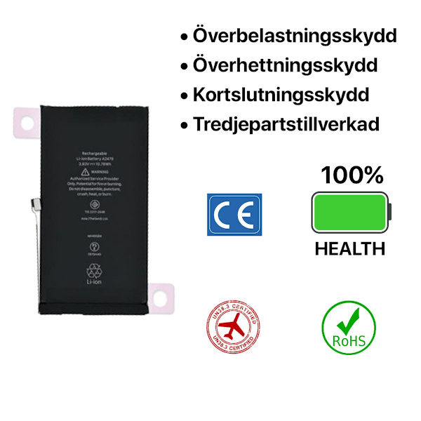 iPhone 12/12 Pro Batteri Hög Kvalité svart