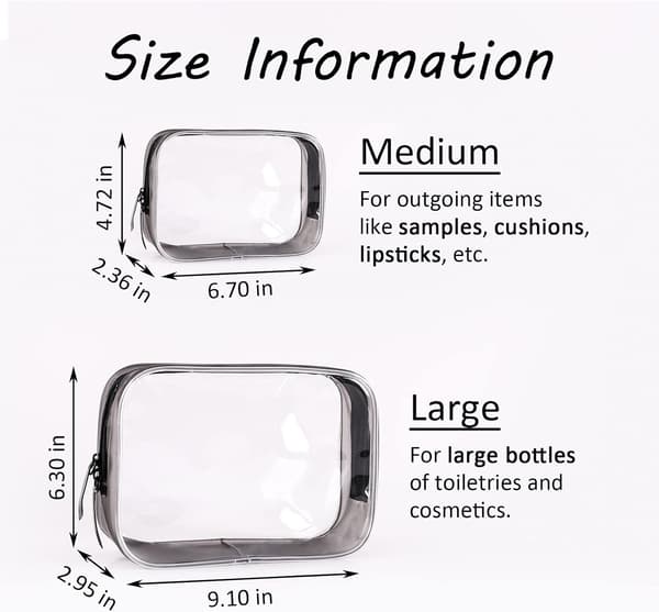 Transparent necessärset, 2 st transparenta vattentäta PVC-reseväskor, transparent kosmetisk sminkväska