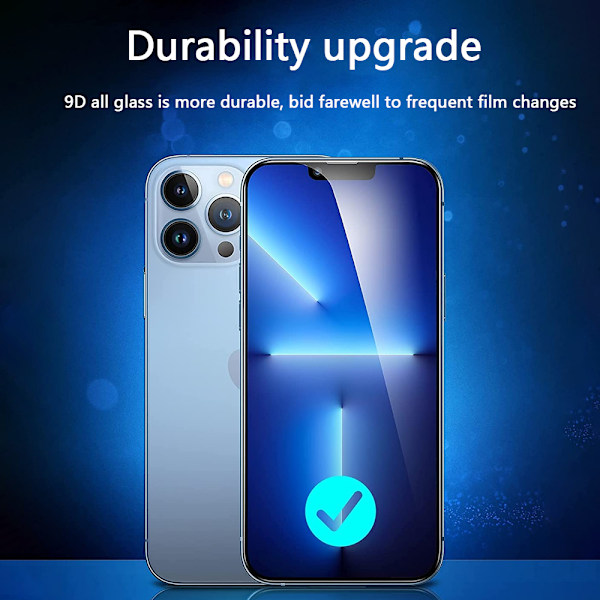 2-pack skärmskydd för iPhone 13, iPhone 13 Pro, iPhone 13 Pro Max - Premium härdat glas 9D-film Anti-Scratch, kanttäckande härdat glas,