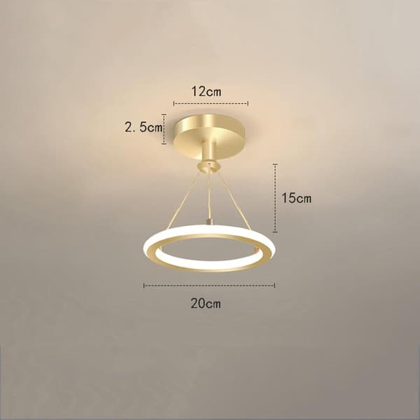 Dimmable Pendant Light, Adjustable Height LED Ring Chandelier, Hanging Light Fixture for Dining Room Ceiling and Kitchen Island, Gold (Gold)