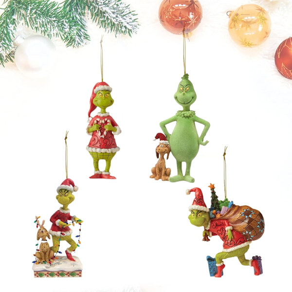 Grinch Grinch Julgranshänge, Grinch Juldekorationer, Julhänge Dekoration, Roliga Gröna Hartshängen för Hem, Semesterfester