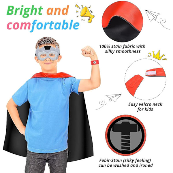 4-pack Superhjälte-capes för barn 3-10 år, pojkgåvor, pojkar tecknade utklädningskostymer festtillbehör påskgåvor barncapes superhjälte-capes