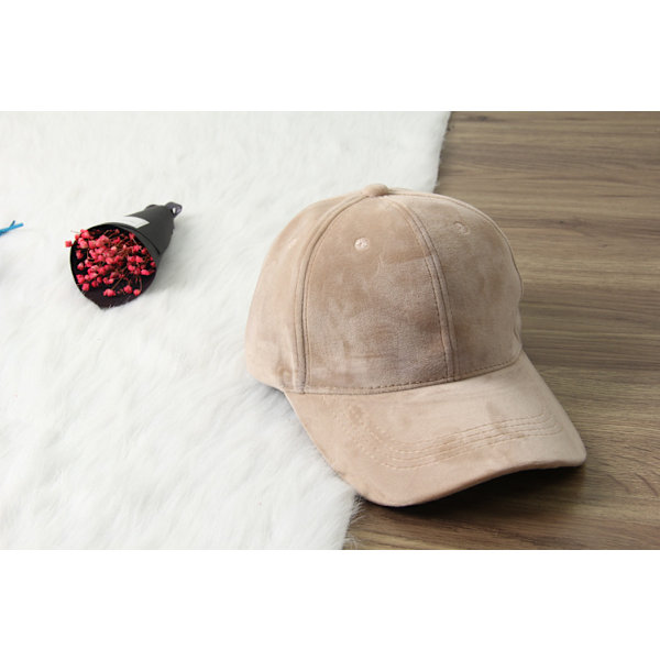 Khaki Baseball Cap för Män, Sammetsmonterad Kep med Justerbar Trendig Hip Hop Kep