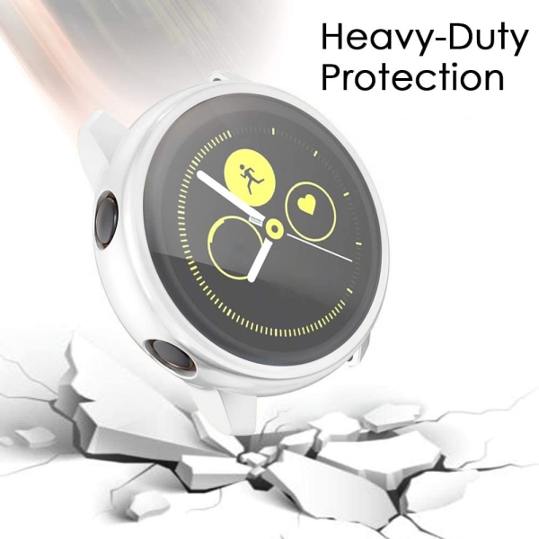 (2-pack) Case Kompatibel för Samsung Galaxy Watch Active, Silikon Bumper Skyddande skal Face Cover Transparent+Transparent 40mm