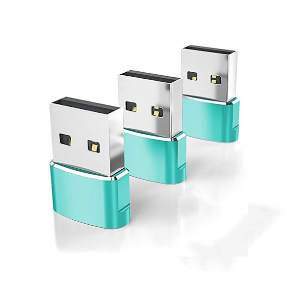 USB till USB C-adapter, USBC hona till A hane OTG-laddare typ C-omvandlare för Apple Watch Ultra iWatch 7 8 9 10, iPhone , Plus Pro Max, AirPods 3 green 3pc