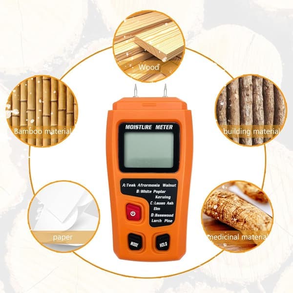 Moisture Meter - Backlit LCD Screen - Moisture Meter for Wood / Building Materials / Walls - Wall Moisture Meter - Wood Moisture Meter - Measuring Tool