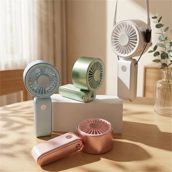 Mini bærbar ventilator - Sommerens nødvendighed - Sammenfoldelig, let, nem at bære - Udendørs/Hjemmebrug - Rosa