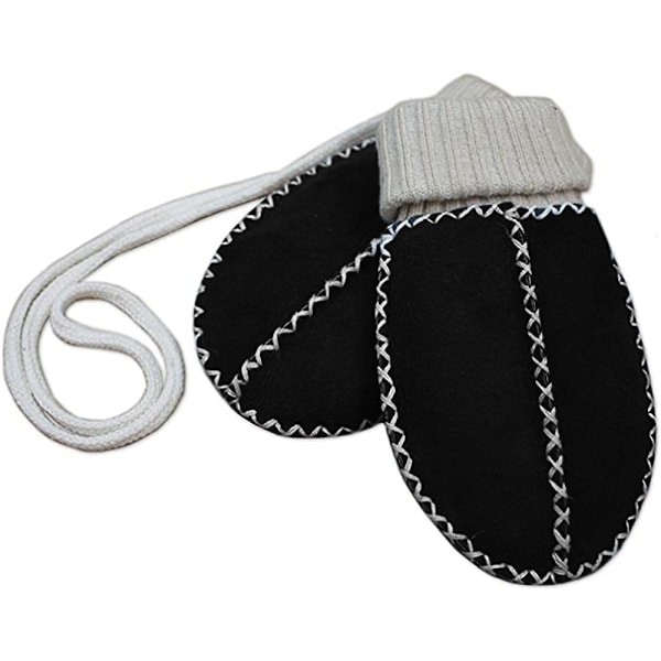 Fleece Vantar för Småbarn med Snöre 1-3 År Fleece Baby Vantar Vinterfoder Spädbarnsvantar Varma Termiska Handskar Röda