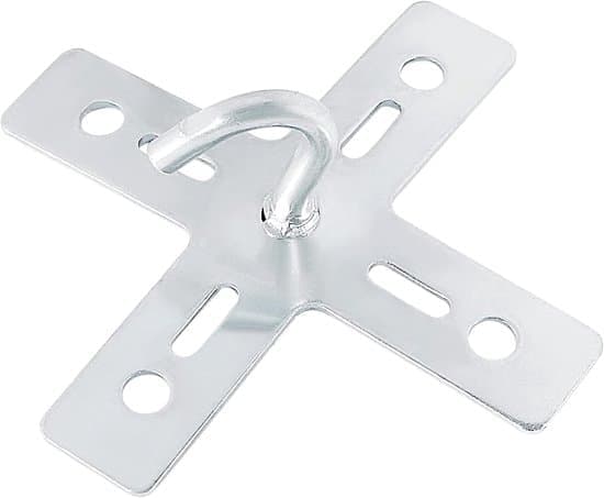 White Ceiling Hook - Ceiling Hook Set - Cross-shaped Mounting Plate - For Fans and Lamps - Suitable for Chandeliers and Ceiling Lights - Metal