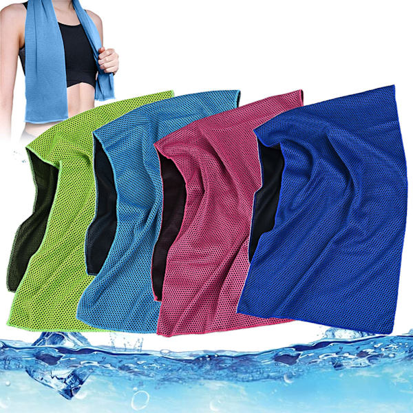4-pack kylhandduk fitnesshandduk kylhandduk för omedelbar kylning med 4 vattentäta påsar mikrofiber sport handduk för camping vandring yoga golf