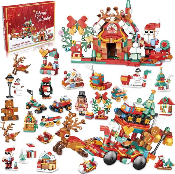 Christmas Countdown Hand-Tear Blind Box Calendar Three-Layer Building Blocks Children's DIY Creative Toys A