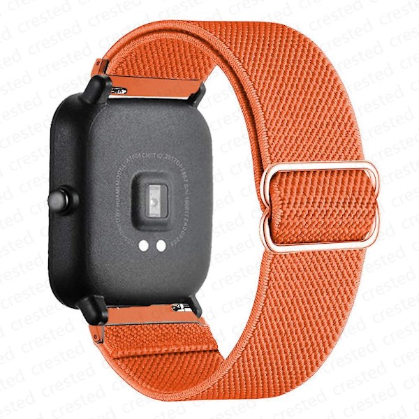 20mm/22mm Band för Amazfit Gts 4//2/2e/3/gts2 Mini/gtr 4/3/pro/gtr2/47mm/stratos Nylon Elastiskt Klockarmband Amazfit Bip Rem Orange 20mm Orange 20mm