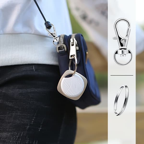 INF 80-pack nyckelringar och ringar med karbinhake Silver